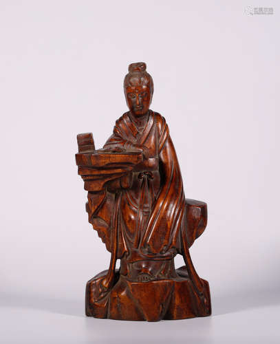 Qing Chenxiang Carved Water Moon Guanyin