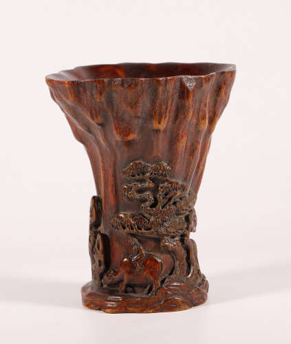 Marked Qing Chenxiang  'Child and Cow' Cup