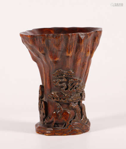 Marked Qing Chenxiang  'Child and Cow' Cup