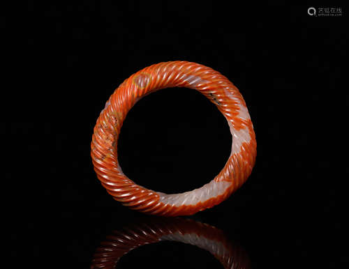 Han Carnelian Agate 'Rope Twist' Bracelet