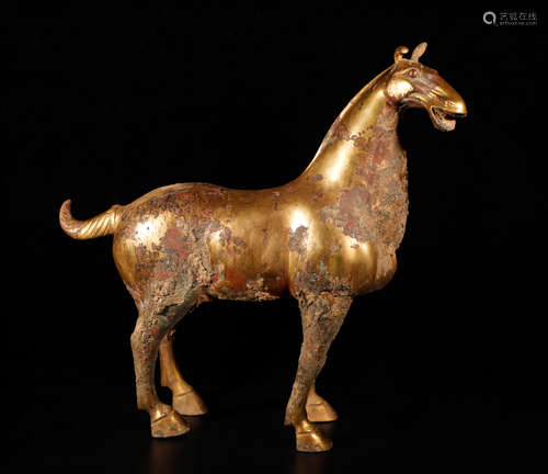 Han Gilt-Bronze Standing Horse