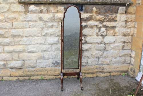 An Attractive Mahogany Cheval Mirror