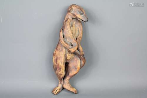 A Hand-crafted Pottery Figure of a Kalahari Meercat