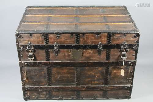 An Ebonised Travelling Trunk