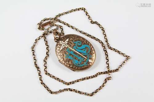 Antique 9ct Gold and Enamel Locket