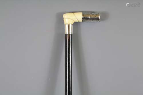 An Antique Silver Topped and Ivory Walking Stick