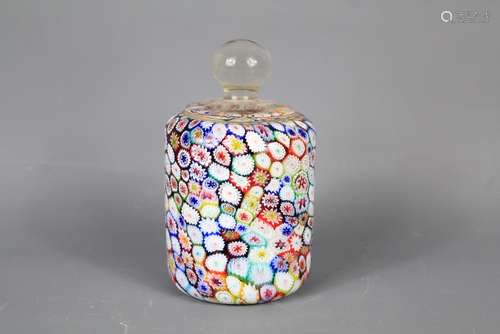 A Millefiori End of Day Glass Paper Weight