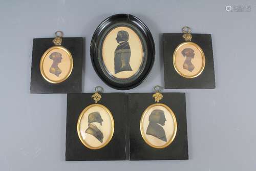 Four Georgian Portrait Silhouettes