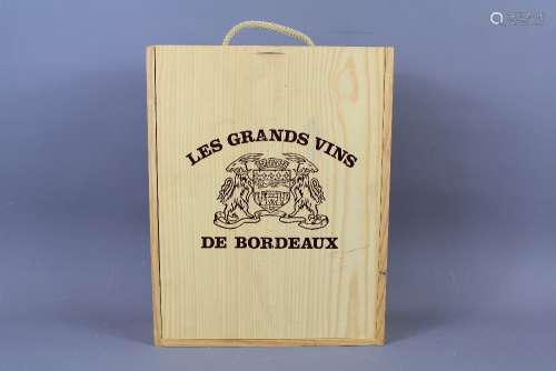 A Bottle of Dessert Wine Chateau Jean Lamat Sainte Croix-du-Mont 1988, contained in the original pine box together with eight place settings printed with illustrations by Pablo Picasso including those of Don Quixote and six wine coasters and two vintage pewter glass-bottomed tankards