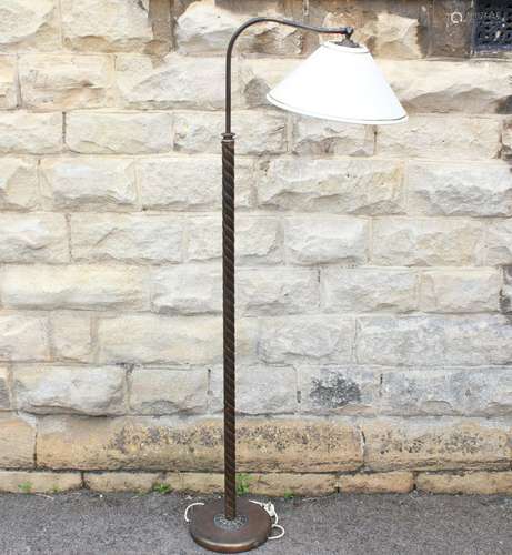 A Brass Telescopic Standard Lamp