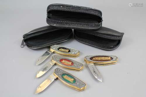 Four Franklin Mint Pocket Knives