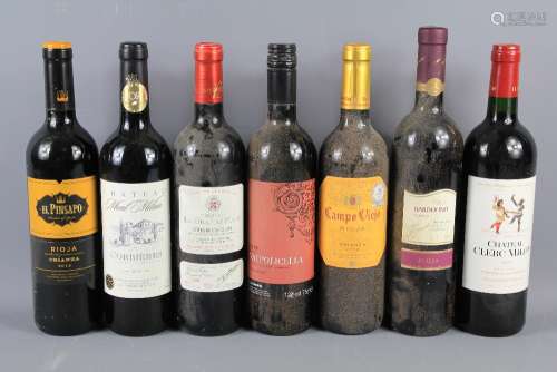 Seven Bottles of French and Italian Red Wine