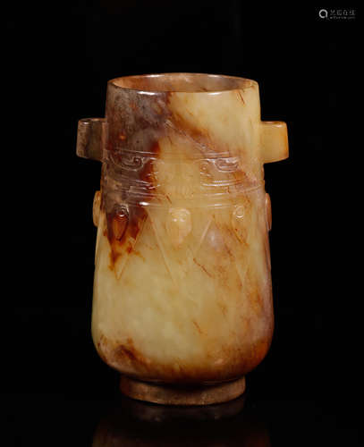 Western Zhou Archaic Jade Vase