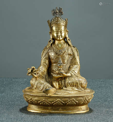 Qing Gilt-Bronze Figure of Buddha