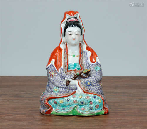 Republic Famille Rose Figure of Guanyin