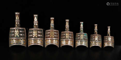 Set Warring States Gold And Silver Inlaid Chimes