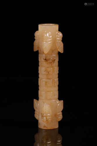 Warring States Jade 'Cicada' Reel-Shaped Beads