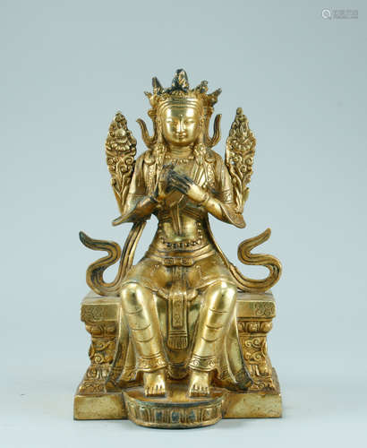 Qing Gilt-Bronze Figure of Buddha