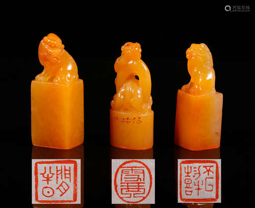 3 Qing Tianhuang 'Auspicious Animal' Seals