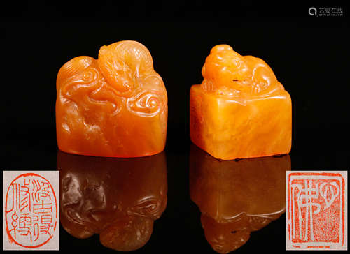 2 Qing Tianhuang 'Auspicious Animal' Seals