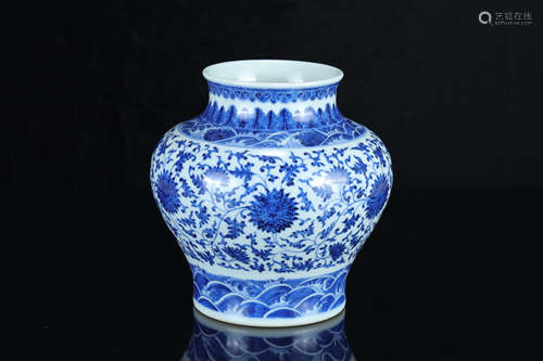 Qing Blue And White 'Flower' Jar