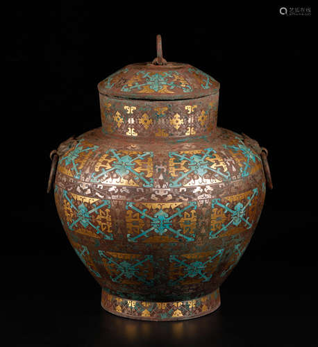 Warring States Gold And Silver Inlaid Bronze Pot