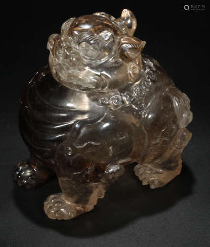 A CRYSTAL CASTED BEAST SHAPED CENSER