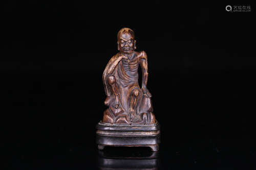 A CHENXIANG WOOD CARVED LUOHAN BUDDHA