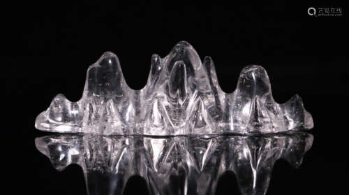 A NATURE CRYSTAL CASTED MOUNTAIN SHAPED PEN SHELF