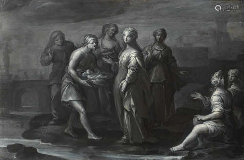 The Finding of Moses unframed Bolognese School18th Century