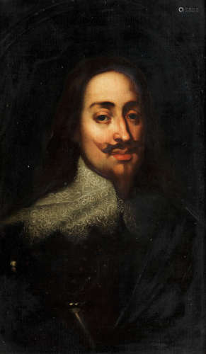 Portrait of King Charles I, bust-length, in black; and Portrait of Queen Henrietta Maria, bust-length, in black  (2) After Sir Anthony van Dyck19th Century