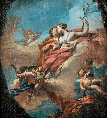 An Allegory of Peace and Justice Circle of Giovanni Battista Crosato(Treviso 1697-1756 Venice)