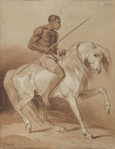 A warrior on horseback Nicolas Toussaint Charlet(Paris 1792-1845)