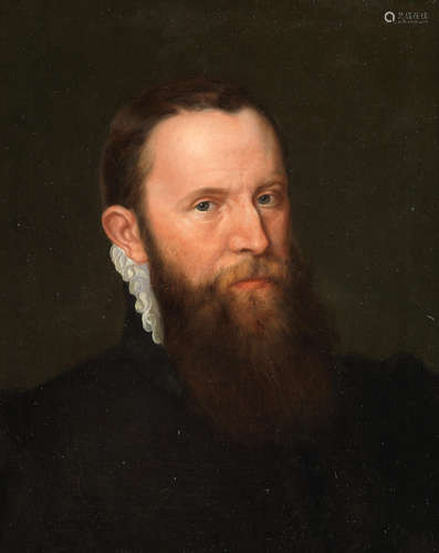 Portrait of a bearded gentleman, bust-length, in black costume  Follower of Adriaen Thomasz. Key(Antwerp circa 1544-circa 1589)