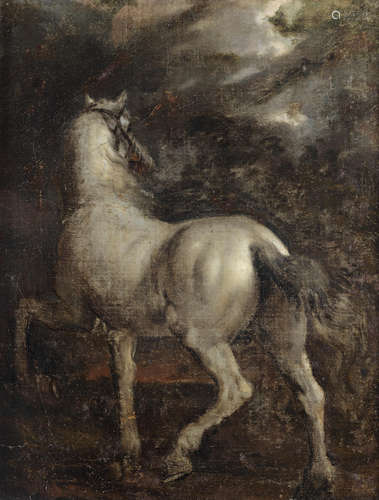 A grey horse in a landscape Circle of Sir Anthony van Dyck(Antwerp 1599-1641 Blackfriars)