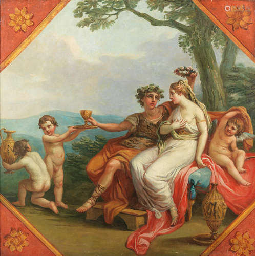 Bacchus and Ariadne, within a feigned octagon Antonio Pietro Zucchi(Venice 1726-1795 Rome)