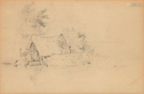 The boat house at Flatford: a study for 'The White Horse' John Constable R.A.(Suffolk 1776-1837 Hampstead)