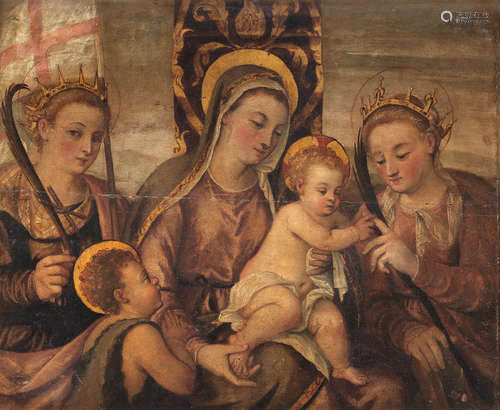 The Mystic Marriage of Saint Catherine, with Saint Ursula and the Infant Saint John the Baptist Venetian School16th Century