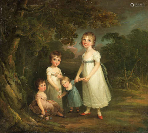 Portrait of four children in a landscape Maria Spilsbury(London 1777-circa 1823 Dublin)