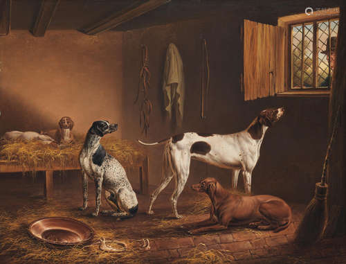 Pointers in a stable Charles Towne(Wigan 1763-1840 Liverpool)