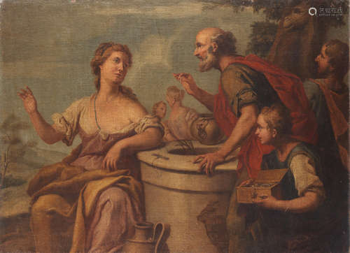 Rebecca and Eliezer at the well Circle of Nicolo Bambini(Venice 1651-1736)