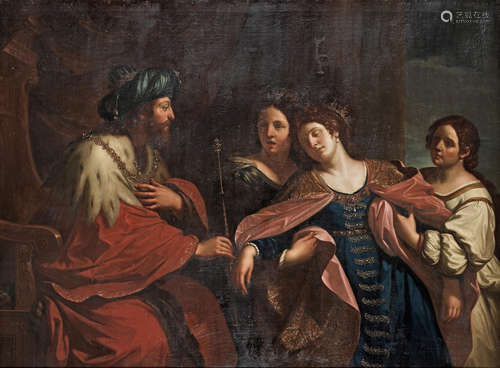 Esther before Ahasuerus Pietro Labruzzi(Rome 1739-1805)after Giovanni Francesco Barbieri, called il Guercino