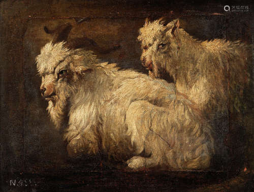 Sheep with a dog; and Two goats  (2) Attributed to Jacob Roos, called Rosa da Napoli(active 1682-after 1730)