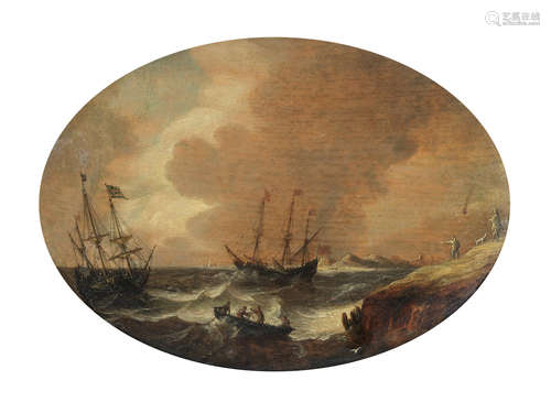 English Shipping in choppy seas; and Shipping in a choppy sea off the coast  (2) Bonaventura Peeters the Elder(Antwerp 1614-1652 Hoboken)