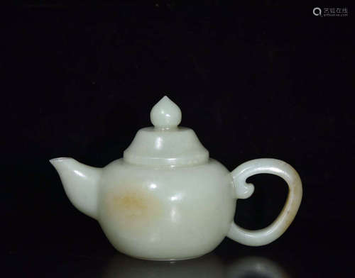 A XIANJIANG HETIAN JADE TEAPOT