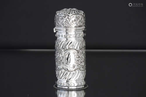 Antieke cilindervormige suikerstrooier in massief zilver, getekend 'Roberts & Belk' [...]