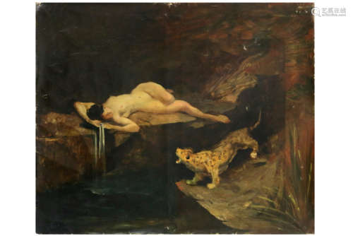 DELACROIX EUGÈNE (1798 - 1863) olieverfschilderij op doek met een symbolistische [...]