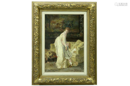 VERMEERSCH EMILE (1870 - 1952) olieverfschilderij op doek met een genrethema met [...]