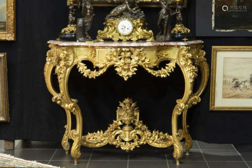 FRANKRIJK - ca 1850/70 fraaie Napoleon III-console in rijk en fijngesculpteerd hout [...]
