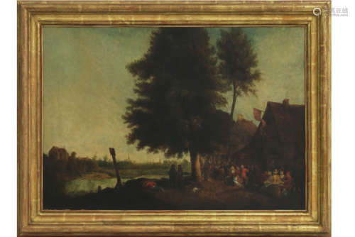VAN OSTADE ISAAC JANSZ. (1621 - 1649) olieverfschilderij op doek (gemaroufleerd op [...]
